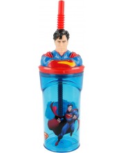 Čaša sa slamkom i 3D figuricom Stor Superman - 360 ml -1