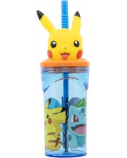 Čaša sa slamkom i 3D figuricom Stor Pokemon - Distortion, 360 ml -1