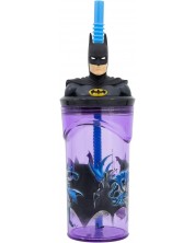 Čaša sa slamkom i 3D figuricom Stor Batman - 360 ml -1