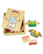 Drvena igračka Bigjigs - Medvjedić za presvlačanje, Mrs Bear