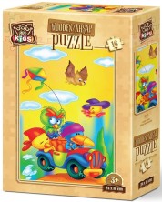 Drvena slagalica Art Puzzle od 16 dijelova - Avantura ptica -1