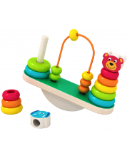 Drveni set Acool Toy - Vage za ravnotežu s prstenovima i kuglicama