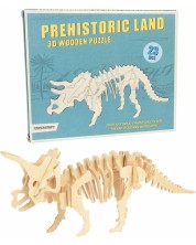 Drvena 3D slagalica Rex London – Prahistorijska zemlja, Triceraptops -1