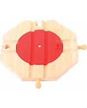 Drvena igračka Bigjigs - Okretna platforma, sa 4 smjera