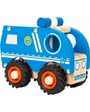 Drvena igračka Small Foot - Policijski auto, plavi
