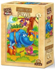 Drvena slagalica Art Puzzle od 16 dijelova - Zabava u šumi