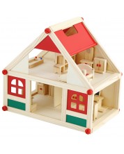 Drvena kućica za lutke Smart Baby - S namještajem