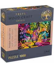 Drvena slagalica Trefl od 1000 dijelova - Šarena mačka -1