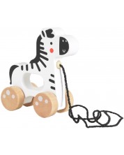 Drvena igračka za povlačenje Tooky Toy - Zebra -1