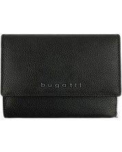 Ženski kožni novčanik Bugatti Bella - Flip, RFID zaštita, crni -1