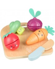 Drveni set za igru Orange Tree Toys - Povrće za rezanje, 10 dijelova -1