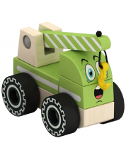 Drvena igračka za sastavljanje Acool Toy – Dizalica, 5 dijelova
