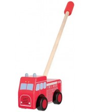 Drvena igračka za guranje Orange Tree Toys - Emergency services, Retro vatrogasno vozilo -1