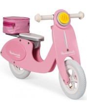 Drveni skuter za ravnotežu Janod - Mademoiselle, ružičasti