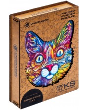 Drvena slagalica Unidragon od 300 dijelova - Impresivna mačka (veličina KS)