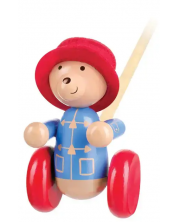 Drvena igračka za guranje Orange Tree Toys - Medvjed Paddington -1