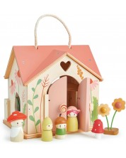 Drvena kućica za lutke Tender Leaf Toys - Rosewood Cottage, s figuricama -1