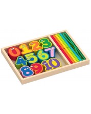 Drveni set Acool Toy - Brojevi i štapići u boji -1