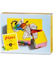 Drvene kocke Pippi – Pipi Duga Čarapa, 6 komada