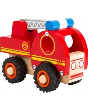 Drvena igračka Small Foot - Vatrogasni kamion, crveni