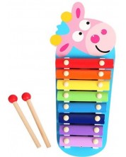 Drveni glazbeni instrument Acool Toy - Ksilofon s ružičastom kravom