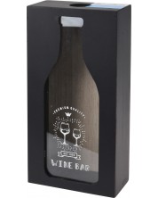 Drvena kutija za plutene čepove H&S - Wine bar, 13 х 5.8 х 24 cm, crna