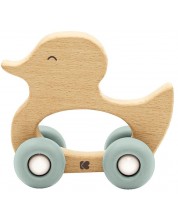 Drvena igračka s grickalicom KikkaBoo - Duck, Mint -1