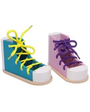 Drvena igračka Small Foot - Cipele s vezicama za vezanje, 2 komada