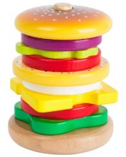 Drvena igračka Small Foot - Burger, 10 dijelova