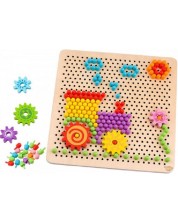Drveni mozaik sa zupčanicima Tooky toy - Vlak