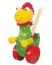Drvena igračka za guranje Orange Tree Toys - Dinosaurs, Veseli dinosaur -1