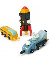 Drveni set za igru Tender Leaf Toys - Svemirska utrka
