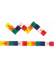 Drvena igračka Bigjigs - Zmija od blokova u boji -1