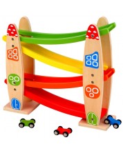 Drvena igračka Lelin – Rali, s autićima -1