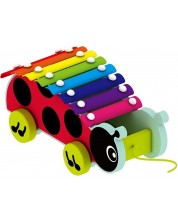 Drveni ksilofon s kotačima Acool Toy - Bubamara -1