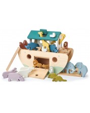 Set drvenih figurica Tender Leaf Toys - Noina arka sa životinjama -1