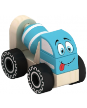 Drvena igračka za sastavljanje Acool Toy - Miješalica za beton, 3 dijela