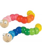 Drvena igračka Bigjigs - Fleksibilni crv, asortiman -1