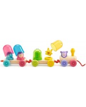 Drvena igračka za povlačenje Djeco - Rainbow train -1