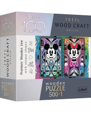 Drvena slagalica Trefl od 500+1 dio - Mickey i Minnie Mouse -1