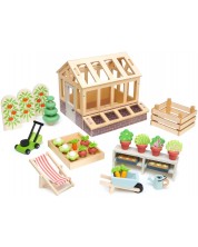Drveni set za igru Tender Leaf Toys - Staklenik i vrt