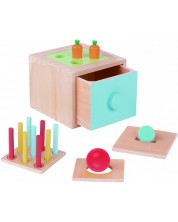 Drvena kocka 4 u 1 Tooky Toy - Montessori -1