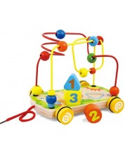 Drvena igračka Acool Toy -  Labirint s perlama na kotačima, Montessori -1