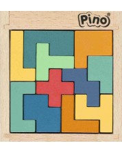 Drvena mini zagonetka Pino - 11 dijelova, pastelne boje -1