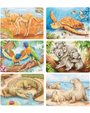 Drvena mini slagalica Goki - Australske životinje, 24 dijela, asortiman