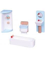 Drveni mini namještaj Lelin – Namještaj za kupaonicu, plavi -1