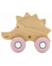 Drvena igračka s grickalicom KikkaBoo - Hedgehog, Pink -1