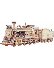 Drvena 3D slagalica Robo Time od 308 dijelova - Prva parna lokomotiva -1