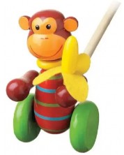 Drvena igračka za guranje Orange Tree Toys - Animals Collection, Majmun -1
