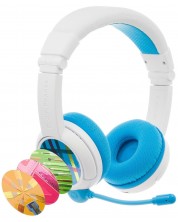 Dječje slušalice BuddyPhones - School+, plavo/bijele -1